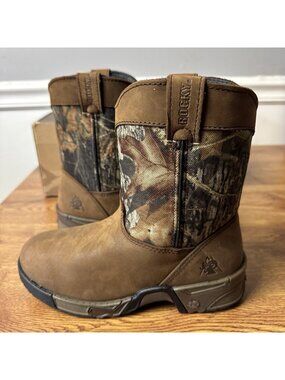 Boys ROCKY KIDS' AZTEC WELLINGTON BOOT Size 2M Water Resistant Camouflage